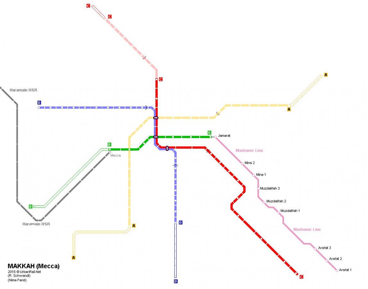 bản đồ của Mecca metro 
