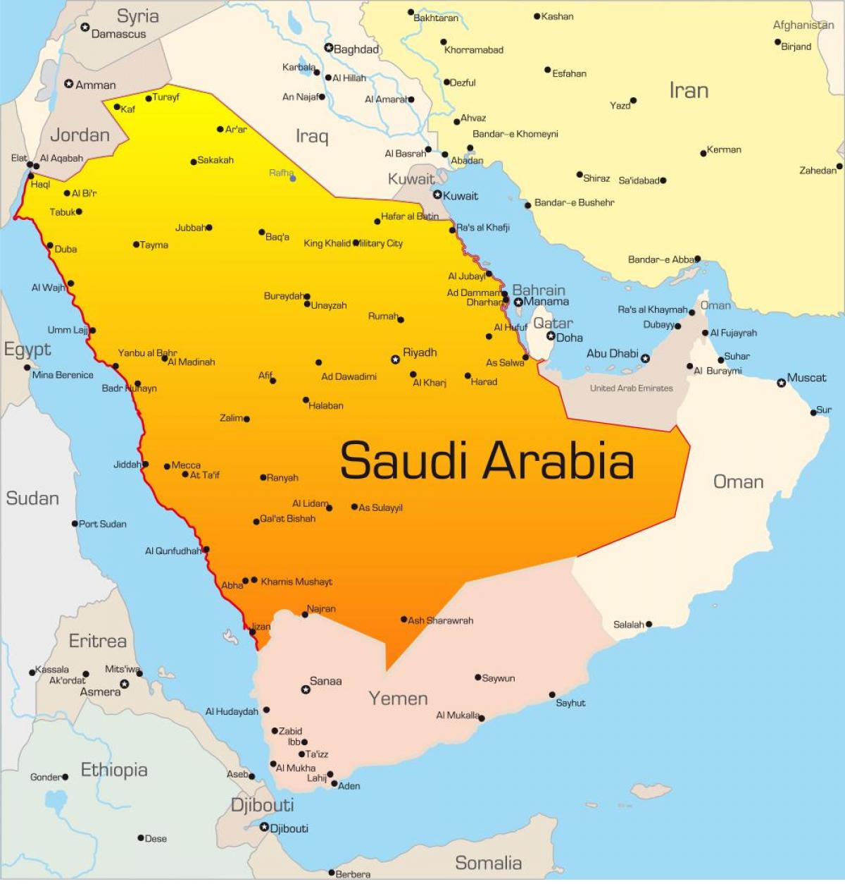 Ả rập xê út bản đồ