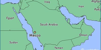 Mecca trên bản đồ